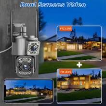SWVW 8MP 4K HD Dual Lens 10X Zoom WiFi IP Camera Night Vision Ai Human Detect PTZ Outdoor Video Camara Wireless V380 Pro CCTV Security Protection - EU C Type Plug(220-240V) - View 4