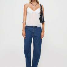 Women's Pleated Camisole Mini Bowknot Front Spaghetti Strap V-Neck Lace Cropped Tops - trắng - Xem 9