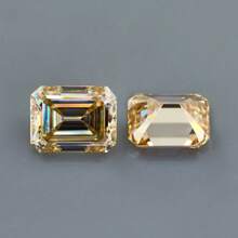 One 100% Moissanite Champagne D Color Emerald Cut VVS1 Moissanite Loose Stone With GRA Certificate DIY - Champagne - View 3