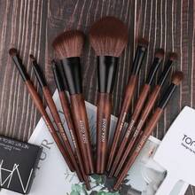 Natural Goat Hair Makeup Brush Set With Case, Natural Makeup Brushes, Natural Bristle Makeup Brushes, Natural Hair Makeup Brushes Set Professional, Walnut Cosmetic Brushes Makeup Set - MONI - Sable Hair Bamboo 9pcs - View 8