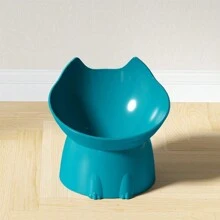 New Pet Cat High Foot Bowls, Protect Neck Vertebra, Spill-Proof Plastic Slanted Cat/Dog Food Feeder Dishes