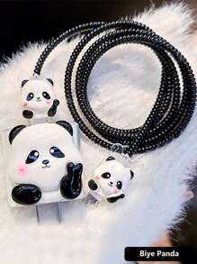 4pcs Panda Charger Protector Case, Compatible With Apple 20W Charger Cable Protector