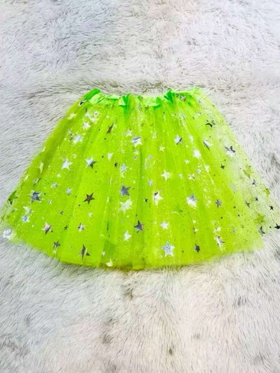 Tulle Skirt With Star Details Carnival Tutu A-9 - Hijau - View 1