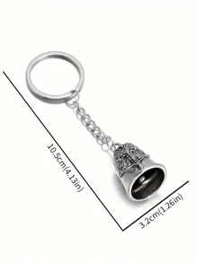 SeuSuk 复古休闲时尚摩托车钥匙扣，雕刻天使翅膀骑士护身符吊坠，幸运符汽车配件包饰挂件，可爱哥特风Y2K圣诞礼物创意包带挂绳带证件夹汽车配件包饰挂件汽车配件老师朋友姐妹 - 銀色 - 查看 5