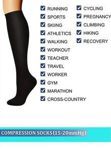 6pairsCompression Socks For Men Women - Muscle Support & Energy Boost (Best For Workout, Running) - Multicolor - View 2