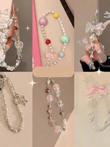 GUCADI 1pc Colorful Chain Lanyard Wrist Strap Phone Case Accessories, Personalized Dopamine Pendant Detachable Portable Wrist Strap, Compatible With Apple////VIVO/OPOO/Honor, Creative Wristlet Phone Charm, Cute & Cool