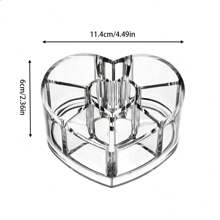 1pc Transparent Crystal Series Heart Shaped Cosmetics Lipstick Lipstick Finishing Storage Box,For Holiday Beach, Bathroom Collection, Bedroom Collection, Large Capacity - Clear - View 10