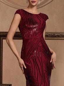 XUIBOL Sequin Mesh Prom Dress Party Dress Wedding Guest Dress Formal Dress Evening Dress,Gown