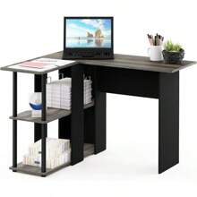 Furinno Descrito para computadora portátil portátil para el portátil para el HOGAR, Americano/Negro - Roble francés gris/negro. - Ver 4