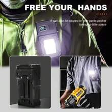 1 pieza Linterna LED, luz de mano recargable super brillante con pinza, larga duración de la batería para trabajo al aire libre, lámpara de trabajo multifuncional COB - Multicolor - Ver 5
