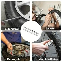 Tire Lever Spoon Set - Motorbike Car Tire Metal Spoon Remover Tyre Lever Tire Rim Opener Auto Motor Car Bike Electric Scooter Tire Changing Tools, Changing Lever Accessories - Silver - View 7