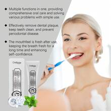 100g Pasta de dientes con sabor a menta, blanquea los dientes, limpia suavemente la placa y las manchas, elimina el mal olor, cuidado oral para un aliento fresco - Blanco - Ver 3