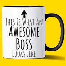 Boss Gift, Boss Mug, Awesome Boss, Best Boss Ever, Gift For Boss, Appreciation Gift, Work Office Gift, 11 Oz, Birthday White Elephant Gift - Black Handle - View 1