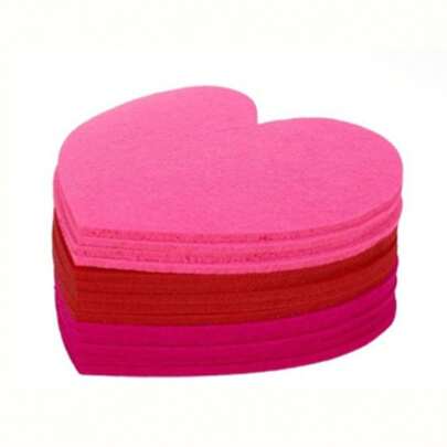 Heart Coaster Set Of 10 Modern Valentine's Day Felt Drink Coasters Heat Resistant Cup Mat For Home Decor