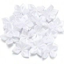 20 件/包 6 厘米缎面手工五角形 5 瓣花 DIY 发夹、胸针、服装配饰 - 彩色 - 查看 13