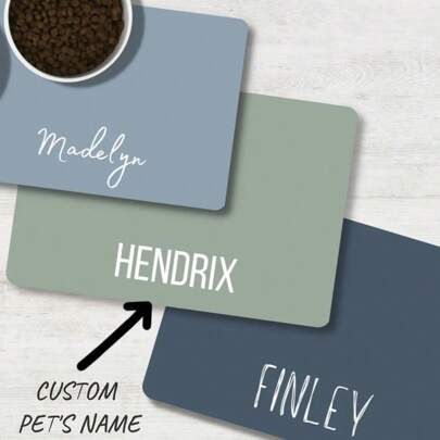 1Pc Personalized Dog Mat - Custom Dog Food Mat With Pet Name - Anti-Slip Personalized Dog Placemat - Custom Dog Bowl Mat - Waterproof Pet Mat - Perfect Holiday Pet Gift - Christmas / Birthday / New Year Personalized Pet Gift Cat,Ornamental Stylish,Fashion,Colorful,Vintage,Cute,Cuties Custom,Unique,Customized,Personalized Home Goods Ideal Gifts For Him,Ideal Gifts For Her Her,Family,Friends,Pet Lovers,Pet For Anniversaries,For Birthdays,Vacay Vibes,Outdoor Living Inspo