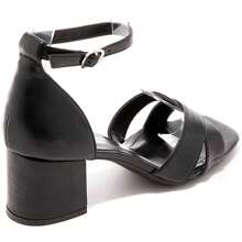 Cross-Strap High Heel Sandals With Buckle, Suitable For Daily Wear - Black - View 5