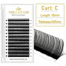 CoMango 12排0.07毫米精致5D仙女睫毛嫁接，尖头湿睫毛簇，预制睫毛簇，5D貂毛假睫毛，化妆睫毛簇，睫毛簇，单根睫毛，睫毛，假睫毛 - C - 查看 10