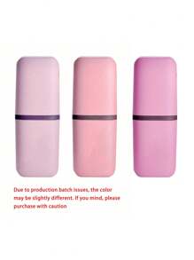 A-Z 海洋字母牙刷收纳盒,浴室用品,户外旅行牙刷牙膏收纳盒,字母系列印花防尘整理盒,旅行必备,返校用品,假日露营必备,夏季短途旅行,浴室用品,家居用品及收纳 - 粉色 - 查看 11