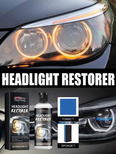 rayhong Líquido para reparo e polimento de faróis de carro 1 peça/100ml, reparo de arranhões em faróis de carro, reforma, manutenção, clareamento, revestimento e polimento