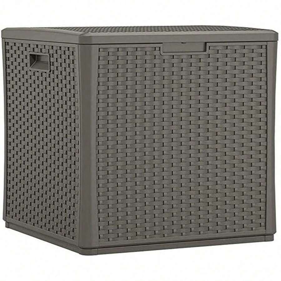 60 Gallon Outdoor Weather Resistant Hard Plastic Storage Cube Deck Box ...