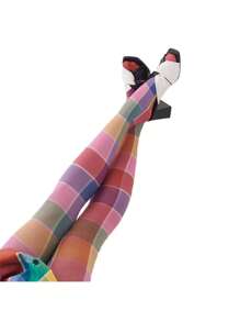 Women Sheer Tights Control Top Pantyhose Y2k Tie Dye Mesh Tights Fishnet Sockings Leggings - 彩色 - 查看 6