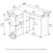 Furinno Descrito para computadora portátil portátil para el portátil para el HOGAR, Americano/Negro - Roble francés gris/negro. - Ver 12