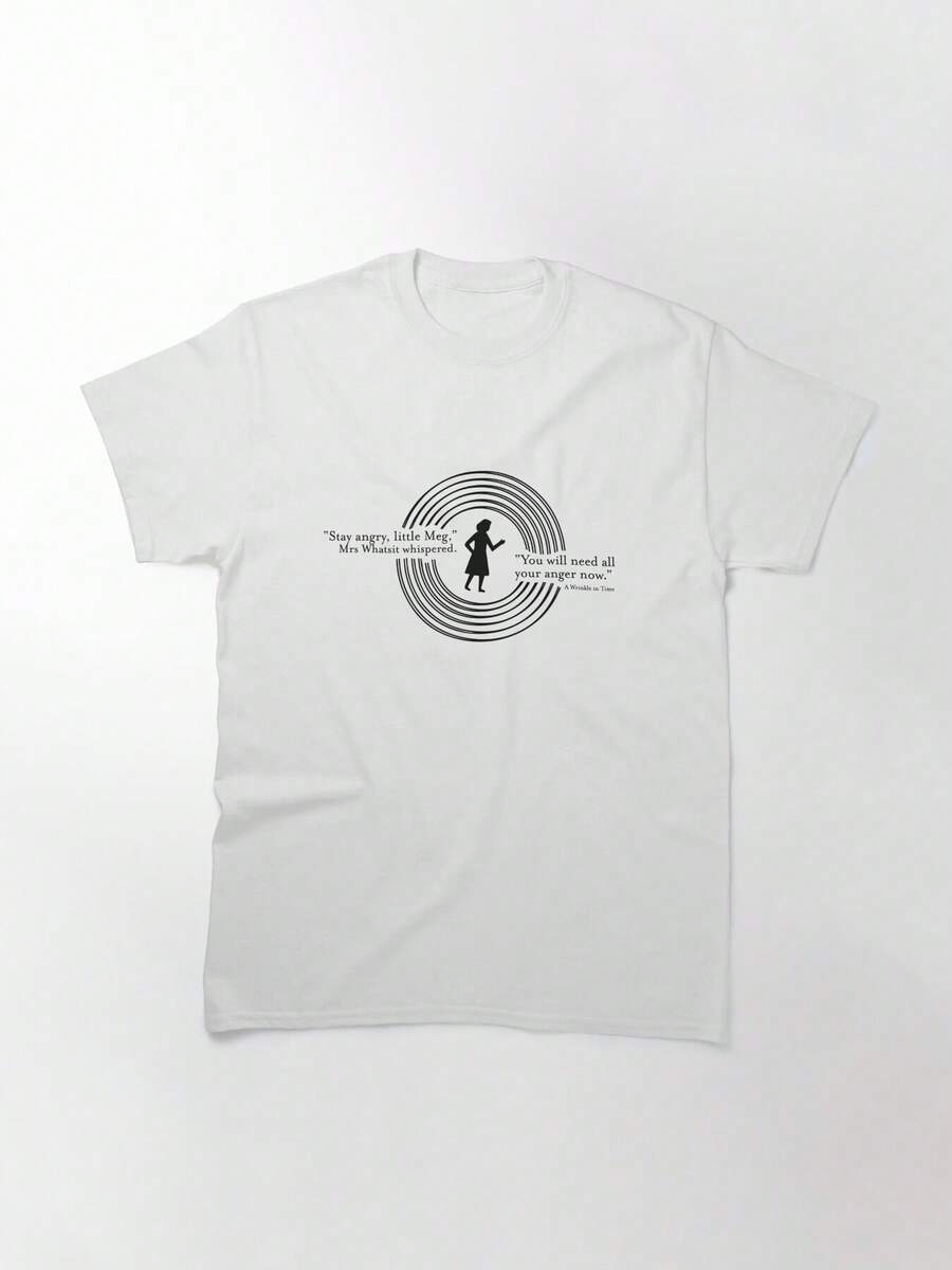 "Mantente enojada, pequeña Meg", camiseta clásica para mujer, 220 g de algodón puro, cuello redondo informal, ideal para días de viaje cómodos y ropa informal. - Blanco - Ver 1