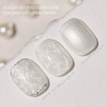 XEIJAYI 1PC 15ML Pearl White Thread Gel Nail Polish Long-Lasting UV/LED Soak Off Gel, Gift For Women And Suitable For Home Nail Salon For Wedding Gift