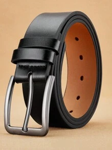 1条男士简约英伦复古PU皮休闲腰带，适合休闲、商务、男友、丈夫、父亲等男士日常穿着，时尚百搭，适合青少年、户外、度假、运动、旅行、街头、波西米亚风、复古秋季、万圣节等秋冬季配饰，也适合青少年、青年、男士，休闲、户外、运动、度假、毕业礼物、生日礼物、日常穿着。