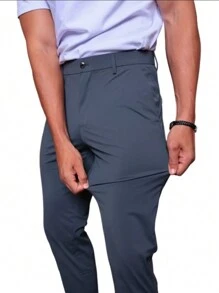 Men's Formal Pants SLIM FIT Elastane Stretch - Blue - View 6