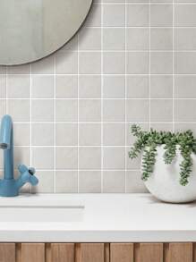 Commomy 1pc/10pcs/20pcs Matte 3D Tile Sticker, Peel And Stick Wall Panels Indoor, Grid Wall Stickers,Self-Adhesive Wall Tile For Home Decor,Kitchen,Living Room,Bathroom,Wall Decor