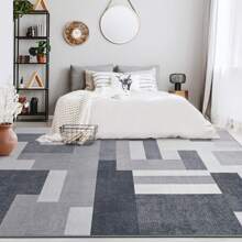 Modern Geometric Patchwork Area Rug, 8x10 Gray Large Rugs For Living Room, Rockwood Collection Indoor Rugs For Bedroom, Throw Carpet Floor Decor For Entryway Dining Room Office Dorm