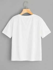 Camiseta Masculina Basica Coroa Manga Curta Casual Verão Camisa 100% algodão - Branco - Visão 2