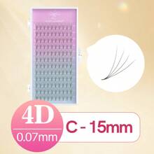 SONG LASHES 4D 5D Sharp Thin Pointy Base Premade Fans Eyelash Extensions Make Up Tool For Salon Beauty C D Curl Lash Clusters, Eyelash Clusters, Individual Eyelashes, Lashes, Fake Lashes - Black - View 8