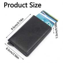 男士防盗钱包，男士信用卡夹，多功能自动弹出式信用卡夹，金属名片夹，商务男士防盗防消磁银行卡夹，男士钱包，迷你钱包，钱包，RFID钱包，卡夹 - 彩色 - 查看 4