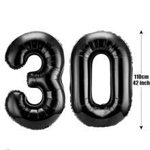 Black 30/40/50 Number Balloons Giant Number Foil Mylar Balloons For Women Men Birthday Party Supplies Anniversary Events Decorations