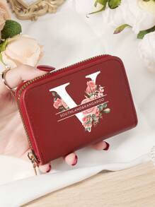 Burgundrote Tasche Charlie Rotwein Roter Umschlag Modische und hochwertige Kartenetui Tasche Leicht zu tragen Münztasche mit mehreren Fächern Reißverschluss Multi-Slot Einfache Kreditkartenfächer Multifunktions Damenbrieftasche Kartentasche Mini Geldbörse Geldbeutel Kartenetui