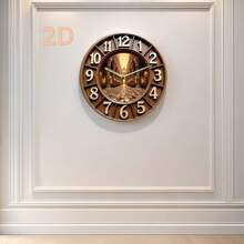 1 st. 7,8 inch acryl stadspatroon stille wandklok, stadsthema ronde wijzerplaat, quartz uurwerk, gebogen kroon, geschikt voor slaapkamer, kantoor, hal - 1 x AA-batterij (niet inbegrepen) - artistieke retrostijl, ideaal cadeau