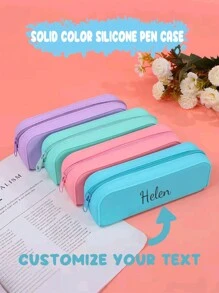 Anpassbares Silikon-Federmäppchen mit großer Kapazität, perfekt für Schul- und Büromaterial, Stiftaufbewahrungstasche, Stiftetasche, ein Silikon-Stiftebeutel, Rückkehr zur Schule, Schulmaterial, Geschenke für, Rückkehr zur Schule, Schulmaterial