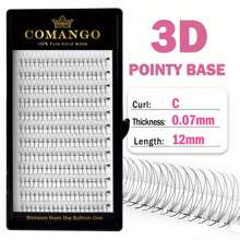CoMango 120/240片 0.05/0.07mm 扇形預製假睫毛 3D 6D 10D 12D 14D 16D 尖頭假睫毛 柔軟俄式濃密仿貂毛假睫毛 睫毛簇 單片假睫毛 - C - 查看 8