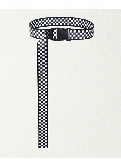 Verstellbarer Regenbogen & Schachbrett Schnallengürtel, Schwarz Herbst, Herbst, Halloween