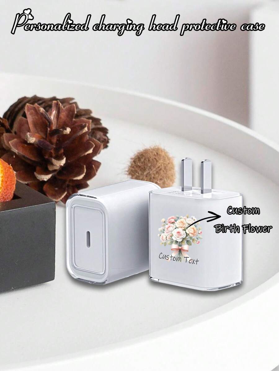 Personalized Charger Head Protect Case Reusable Silicone Material Custom Name Gift For Friend Unique