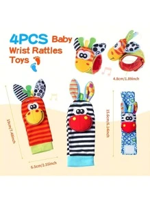 新生儿礼品套装玩具，为婴幼儿带来欢乐，万圣节、圣诞节和感恩节礼物，可爱的毛绒动物和摇铃袜子