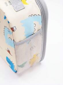 简约经典保温午餐盒，可重复使用的儿童学校午餐袋，防漏软冷藏手提袋，适合男孩女孩野餐和沙滩食物 - Dinosaur Yellow - 查看 4