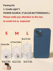 1 pièce Bougie LED en forme de diamant en cristal, bougie sans flamme alimentée par pile, bougie décorative LED de type bougie de thé avec pile, idéale pour mariage, table de salle à manger, décoration de fête, décoration de fête de Noël - Jaune citron - Voir 11