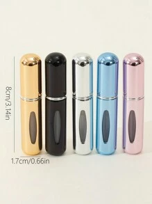 Set de 3 atomizadores de perfume de autorociado de 0.17oz - Compactos, elegantes y portátiles en color dorado, naranja y azul - Metal, sin PVC, con indicadores visuales de recarga, apropiados para viajes y salidas, botellas de fragancias rellenables