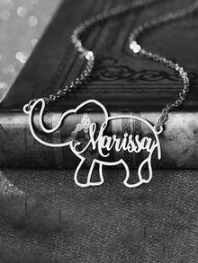 Customizable Stainless Steel Elephant Pendant Necklace - Cute And Simple Design, Perfect For Daily Wear Or Gift Giving - Multicolor - View 4