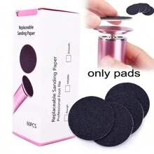 60片装替换砂纸垫，适用于电动磨脚器和去茧器，一次性砂纸，用于足部护理，男女通用 - 黑色 - 查看 11