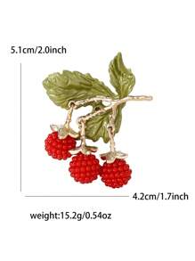 时尚珐琅黑莓吊坠胸针 女士 男士 植物别针 西装别针 配饰 礼物 - Blackberry Pendant Brooch - 查看 16